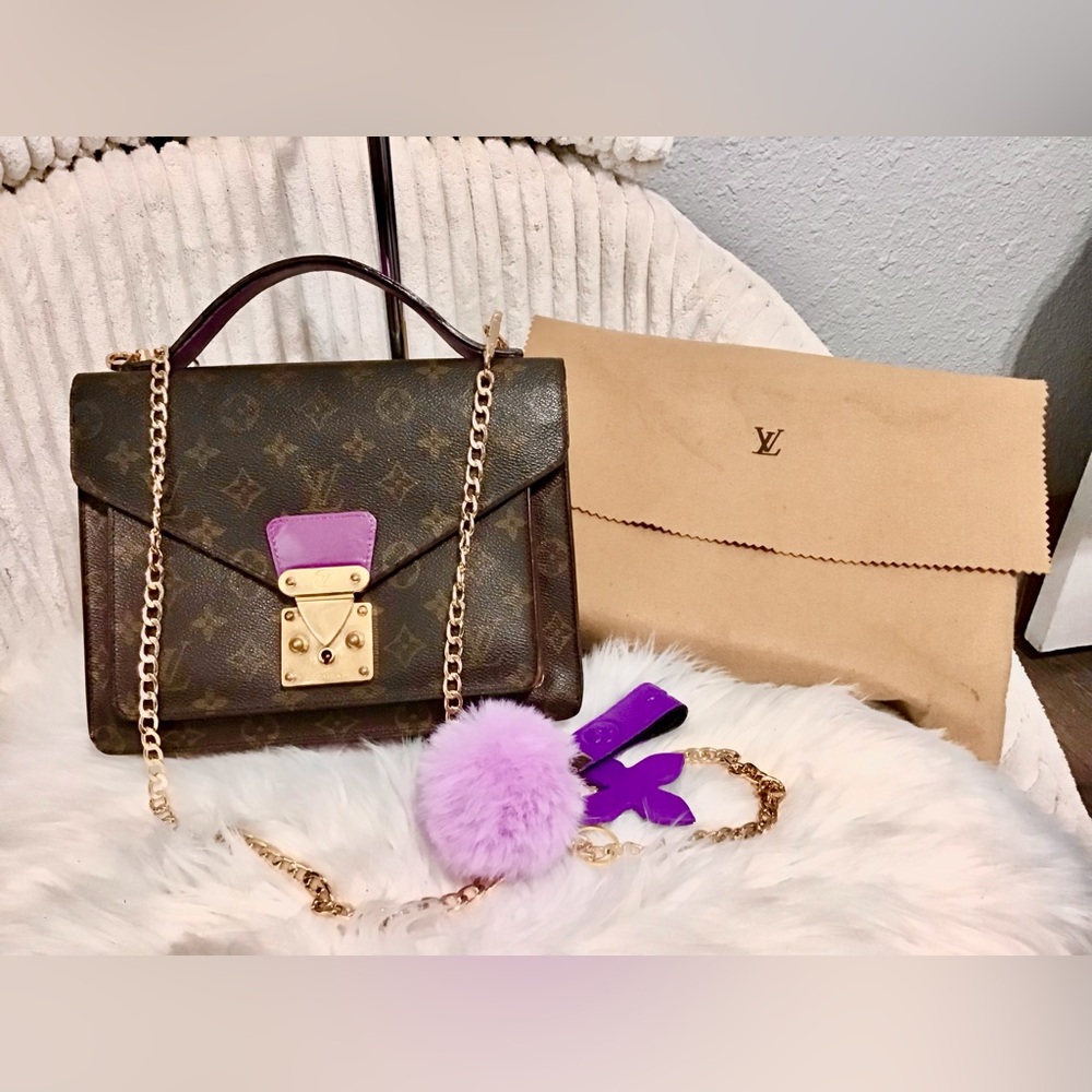 Louis Vuitton Brown and Purple Shoulder Bag